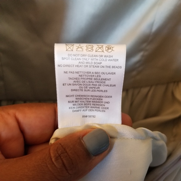 SOLD 💫 Light Silver/Grey Pearl Beaded Dress 6 - Picture 7 of 8